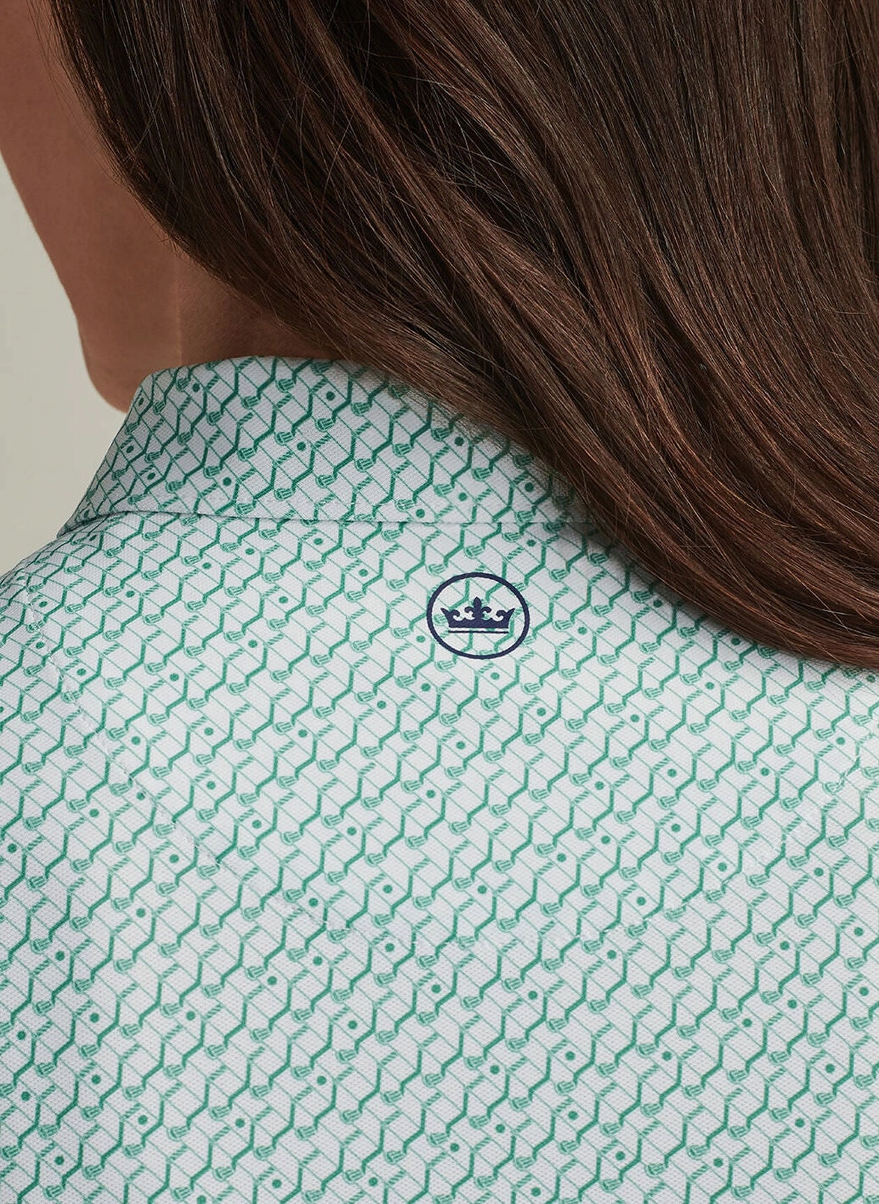 Peter Millar Womens House of Clubs Banded Sport Mesh Sleeveless Button Polo - White Peter Millar Apparel for Women