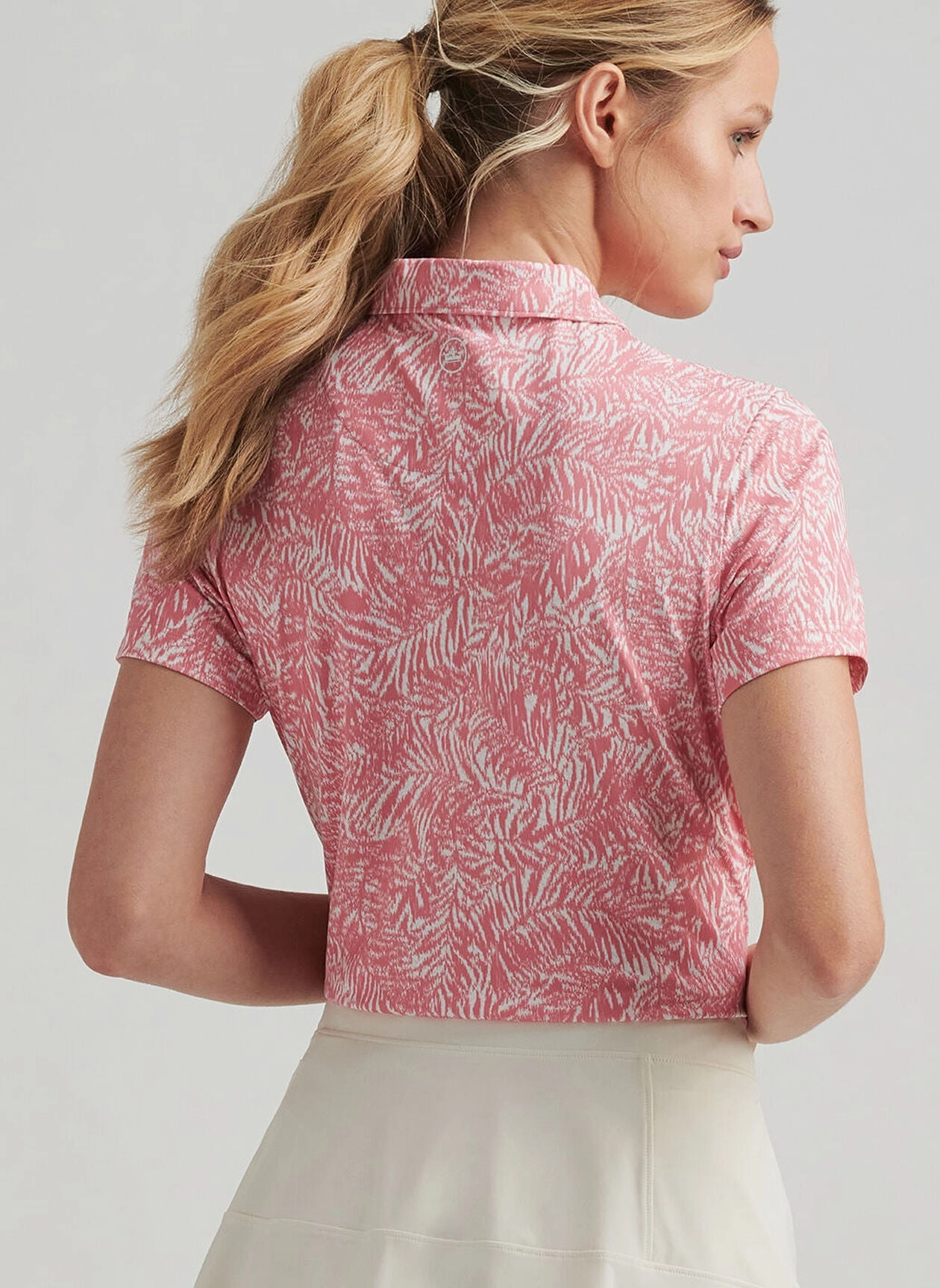 Peter Millar Womens Island Time Short-Sleeve Button Polo - Coral Reef Peter Millar Apparel for Women