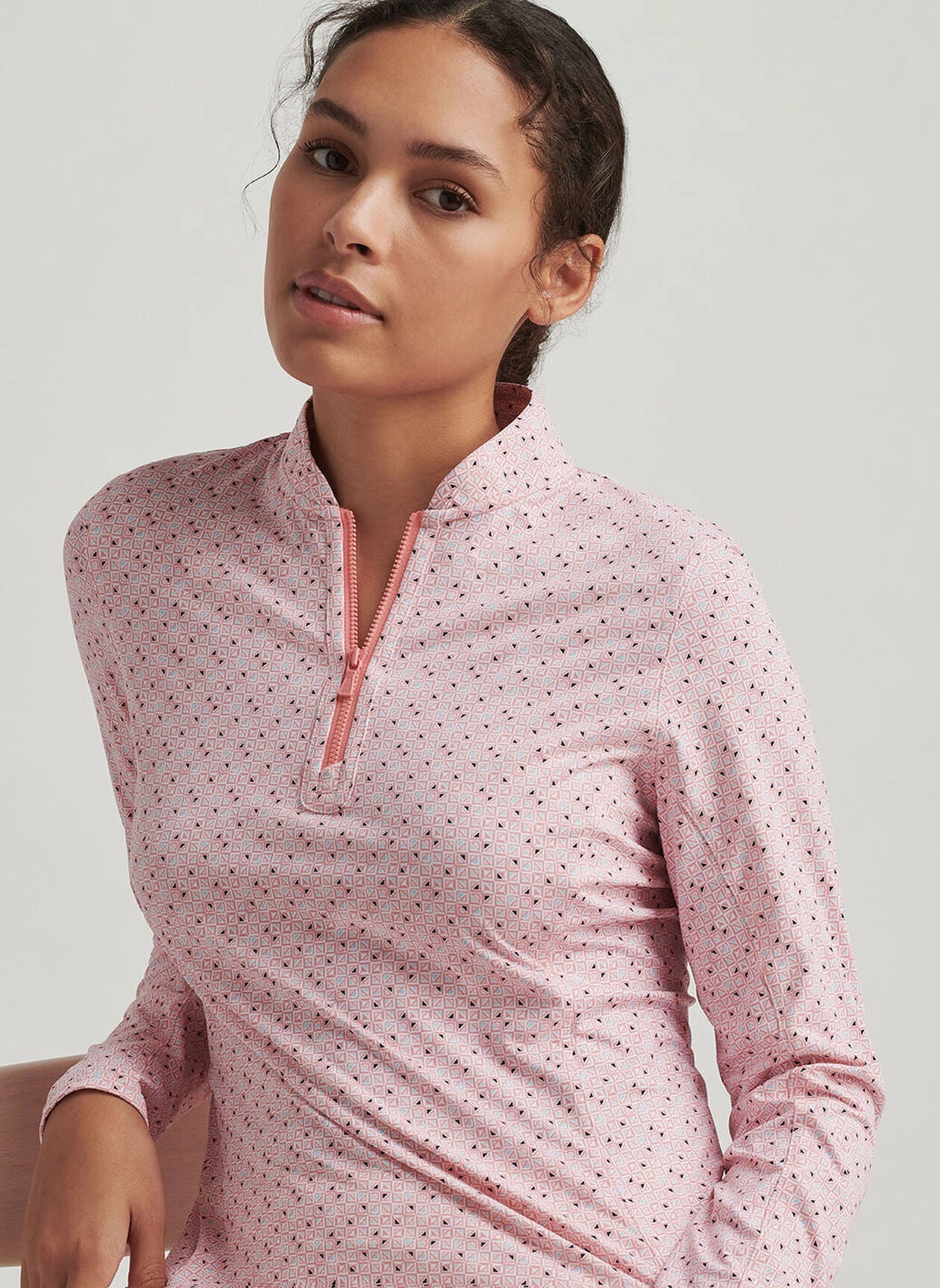 Peter Millar Womens Just A Splash Lightweight Zip Sun Shirt - Multi Peter Millar Apparel for Women