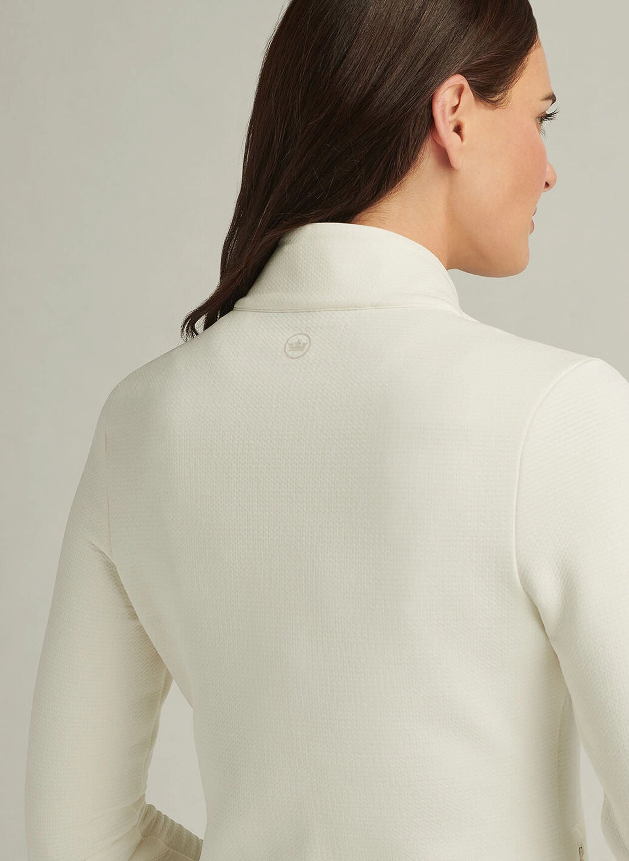 Peter Millar Womens Lumi-Knit Midweight Full-Zip - Ivory Peter Millar Apparel for Women