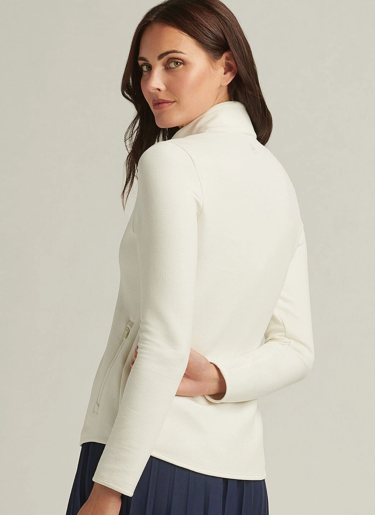 Peter Millar Womens Lumi-Knit Midweight Full-Zip - Ivory Peter Millar Apparel for Women