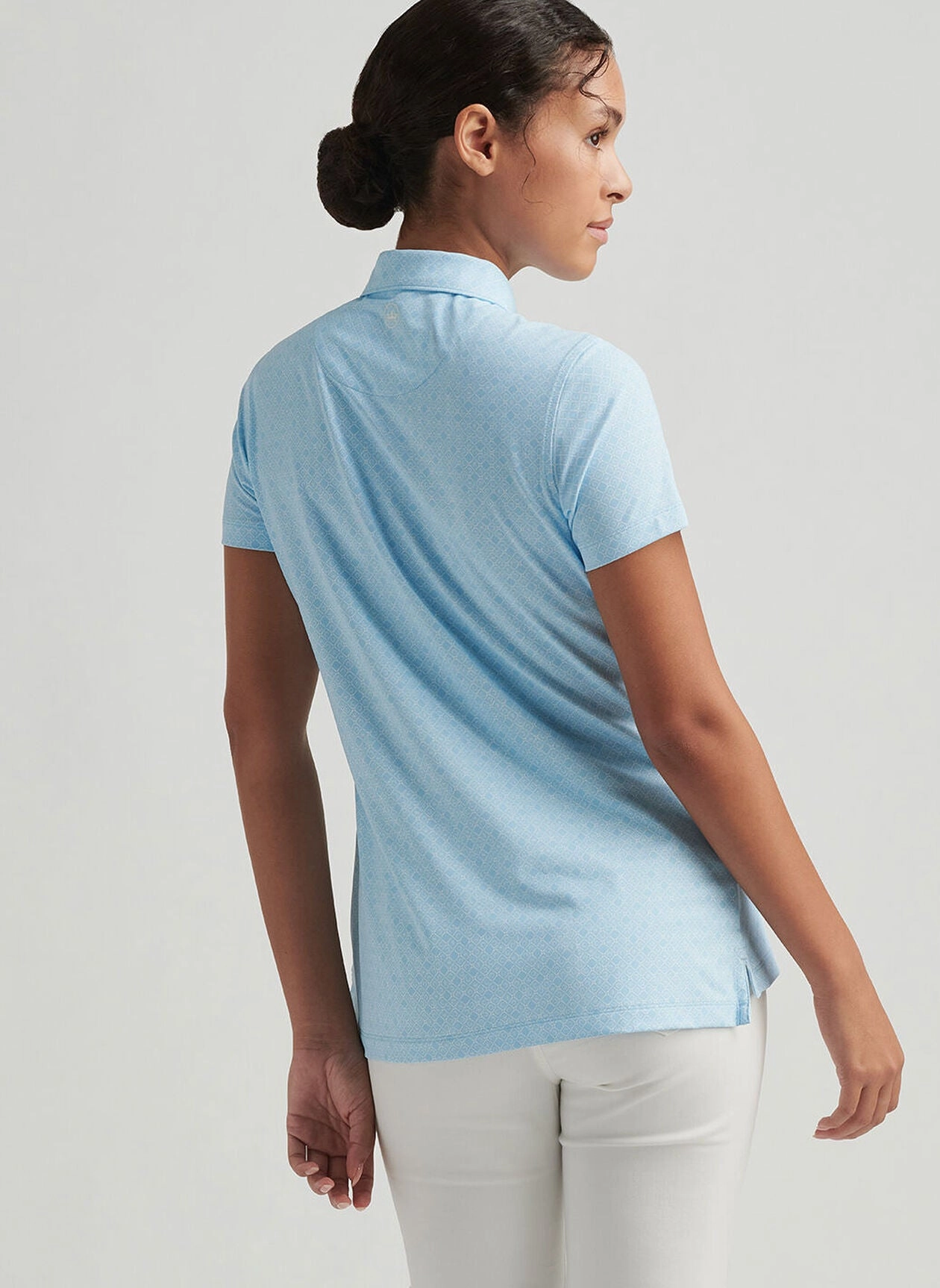 Peter Millar Womens Mar-Tee-Ni Break Short-Sleeve Button Polo - Skylight Peter Millar Apparel for Women
