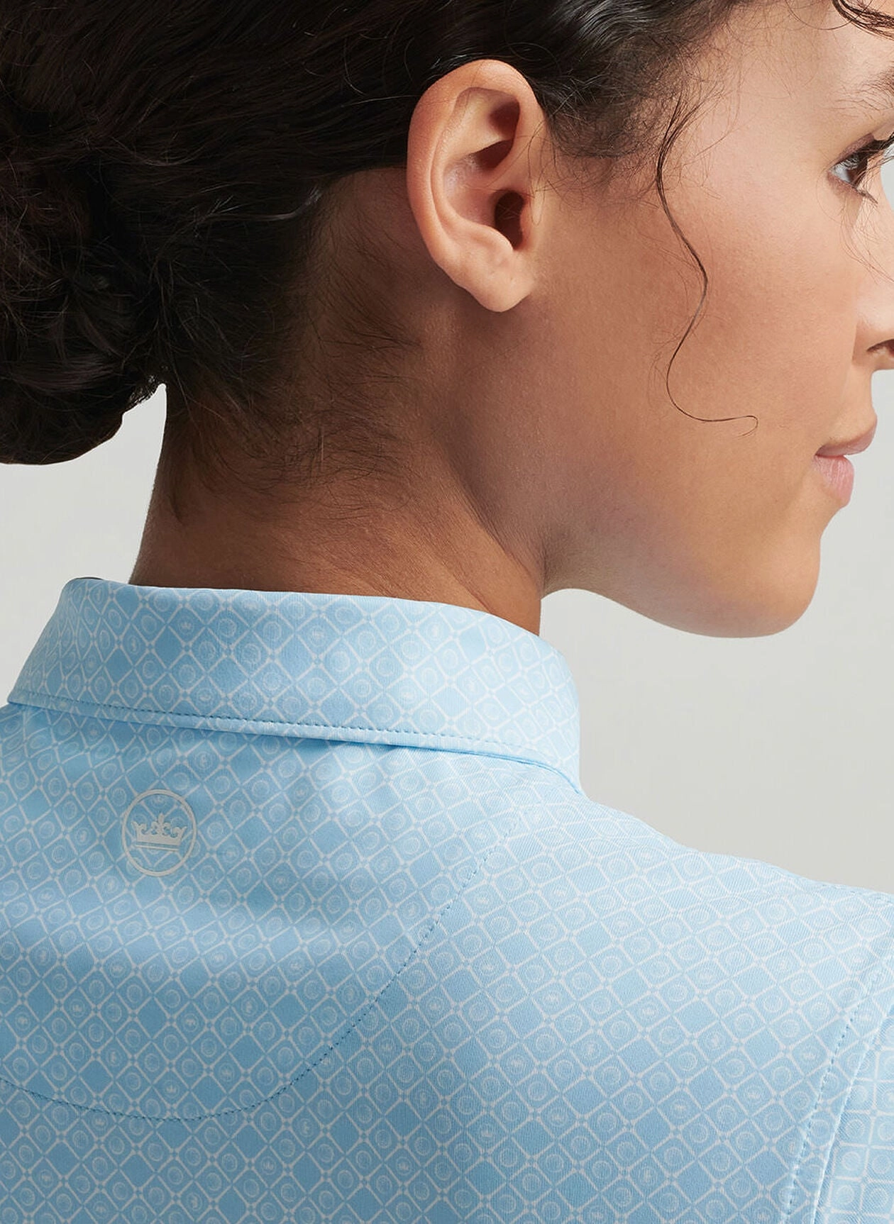 Peter Millar Womens Mar-Tee-Ni Break Short-Sleeve Button Polo - Skylight Peter Millar Apparel for Women