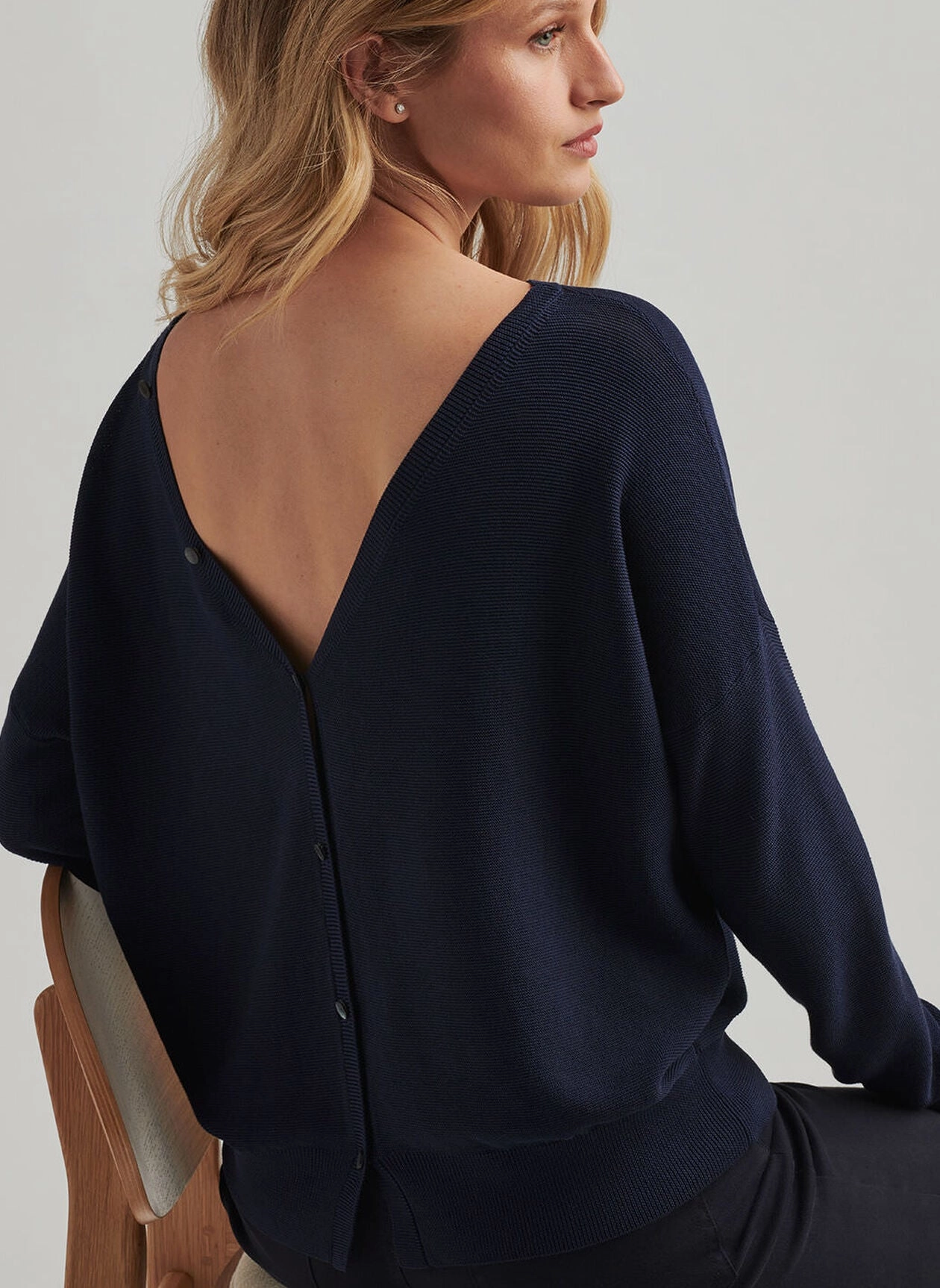 Peter Millar Womens Milla Button Back Cardigan - Navy Peter Millar Apparel for Women