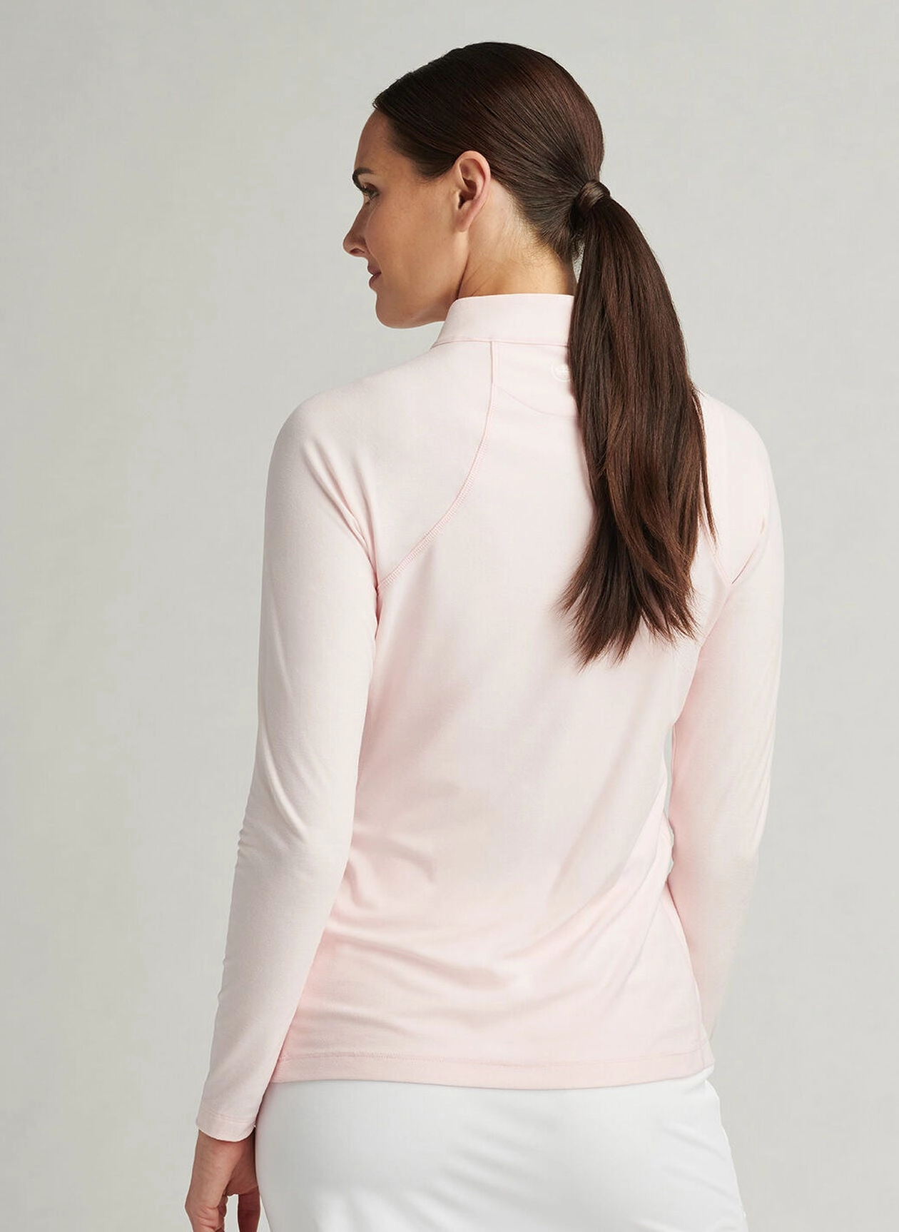 Peter Millar Womens Mlange Raglan-Sleeve Perth Layer - Pearl Pink Peter Millar Apparel for Women