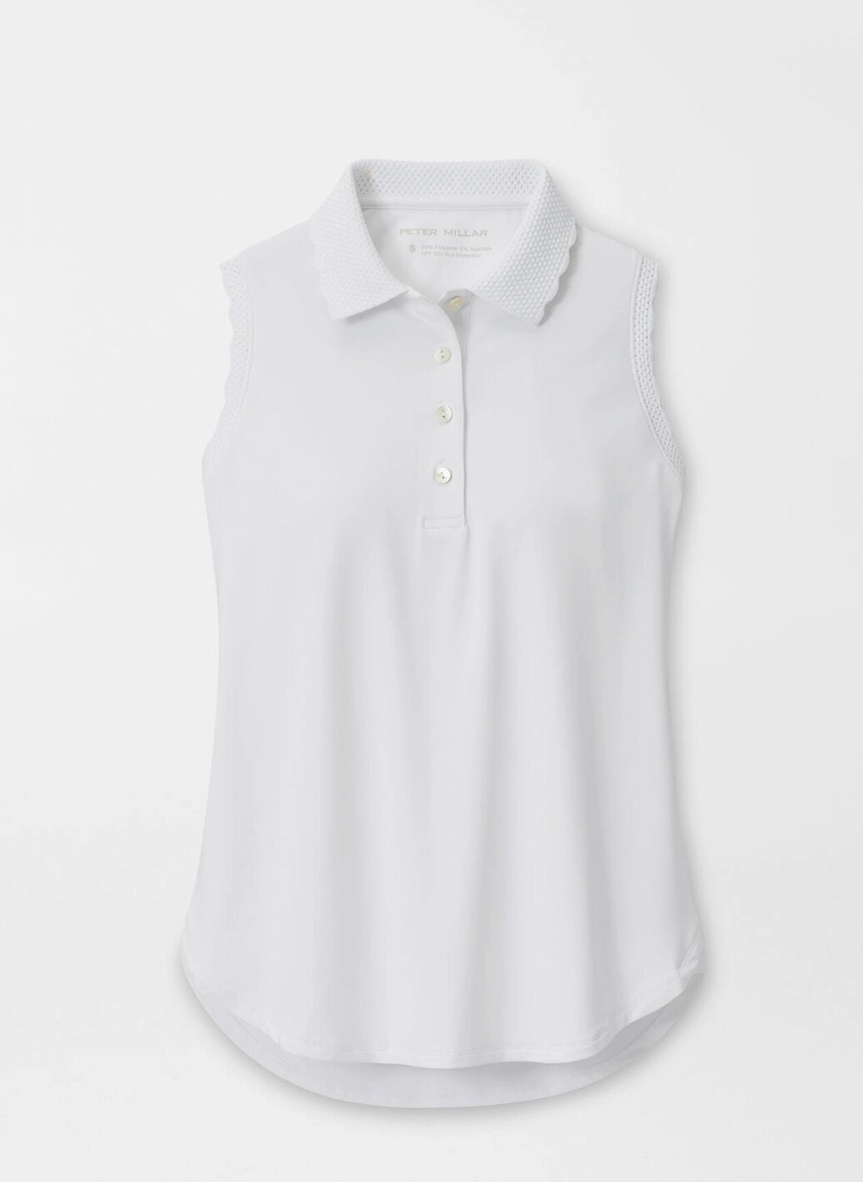 Peter Millar Womens Opal Sleeveless Stretch Jersey Polo - White Peter Millar women's fashion line