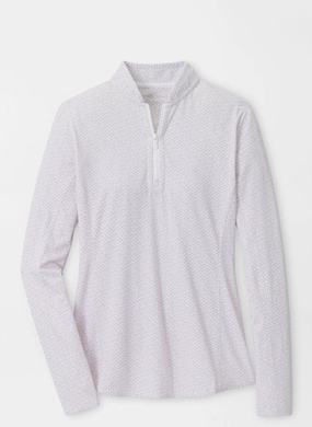 Peter Millar Womens Sangria Lightweight Zip Sun Shirt - White Peter Millar women's fashion line
