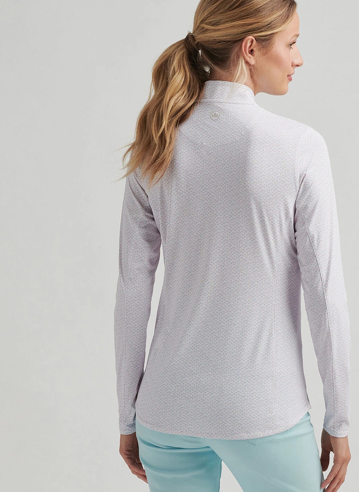 Peter Millar Womens Sangria Lightweight Zip Sun Shirt - White Peter Millar Apparel for Women