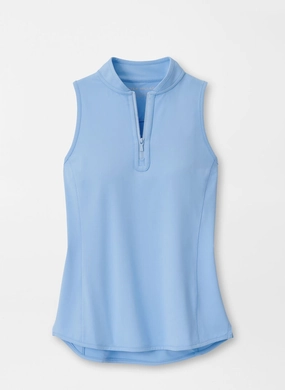 Peter Millar Womens Shirley Sleeveless Zip Polo - Cottage Blue Peter Millar women's fashion line