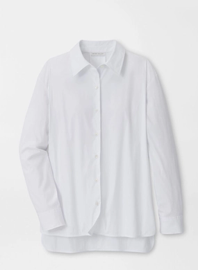 Peter Millar Womens Smith Stretch Button Up Blouse - White Peter Millar women's fashion line