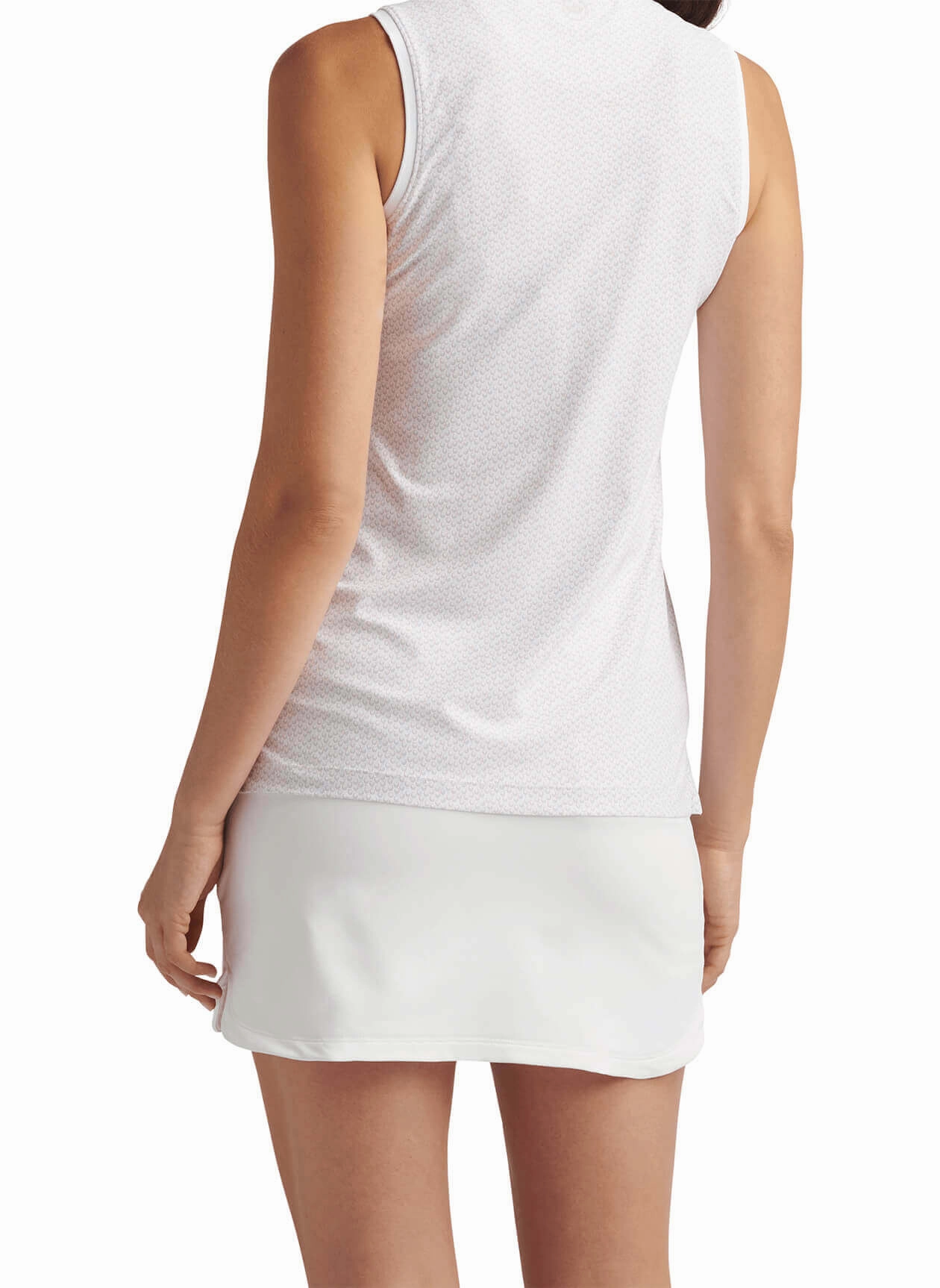 Peter Millar Womens Spa Spritzer Banded Sport Mesh Sleeveless Button Polo - White Peter Millar Apparel for Women