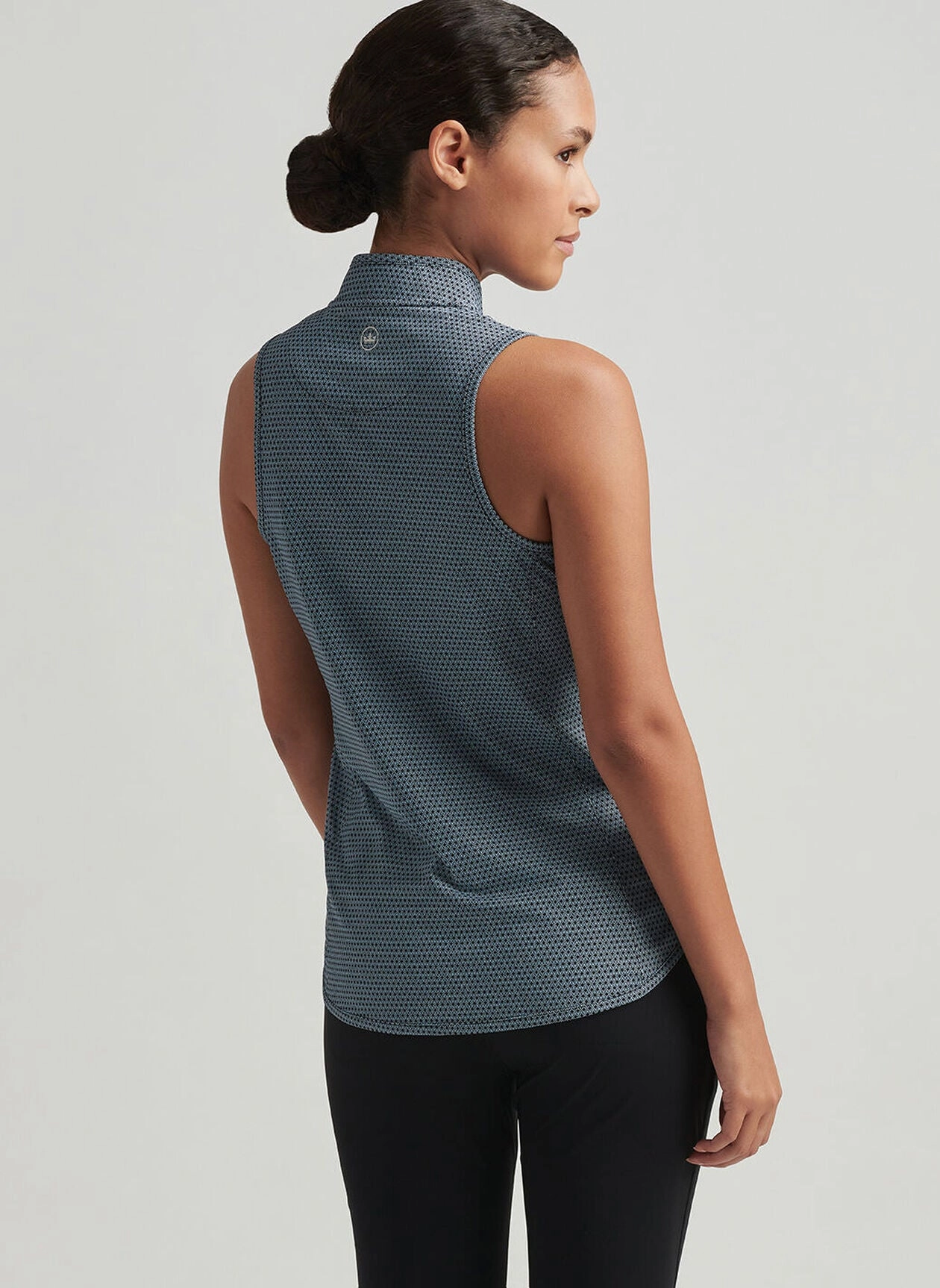 Peter Millar Womens Squared Away Shirley Sleeveless Zip Polo - Black Peter Millar Apparel for Women