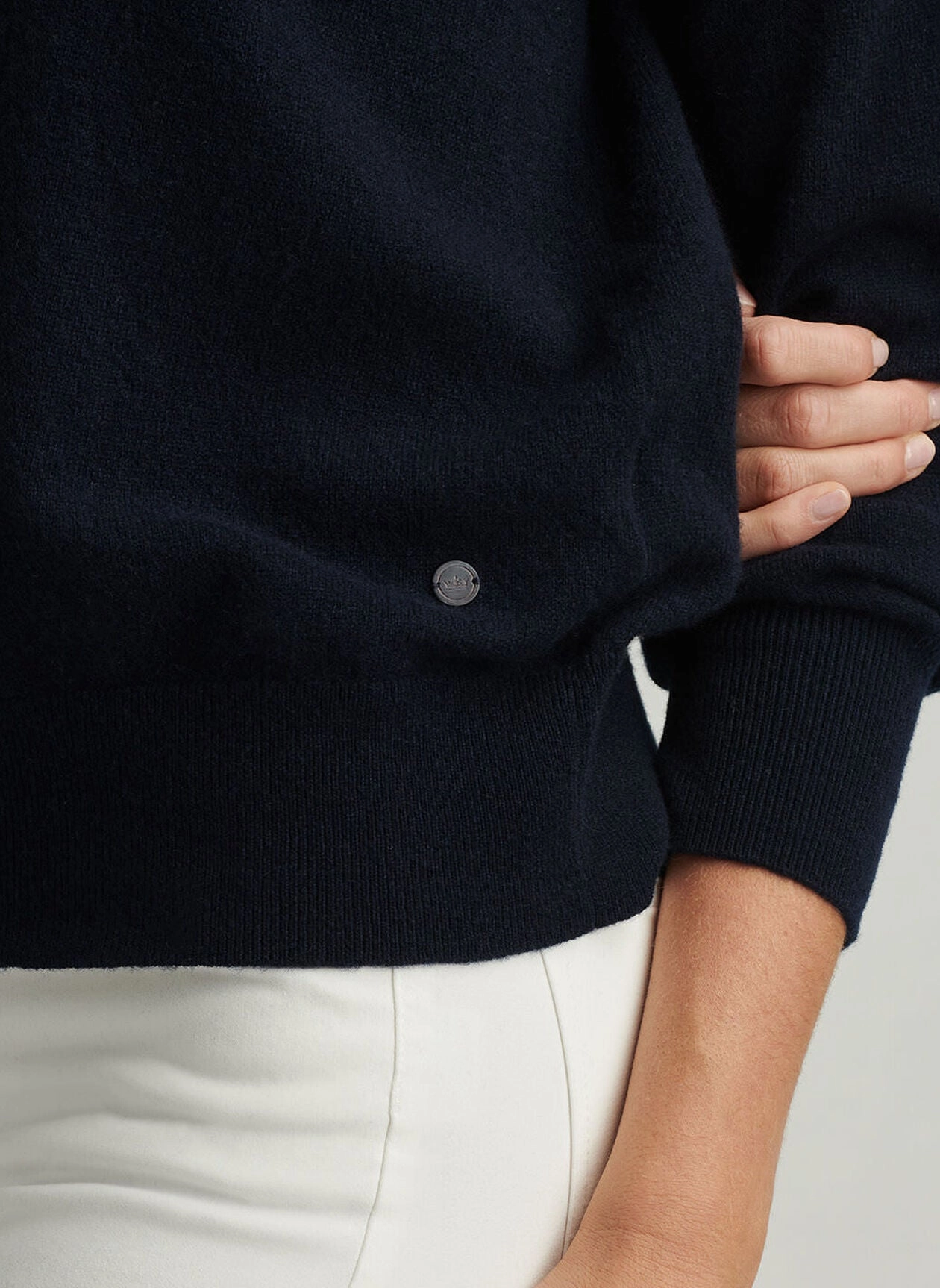 Peter Millar Womens Summer Cashmere Hoodie - Navy Peter Millar Apparel for Women