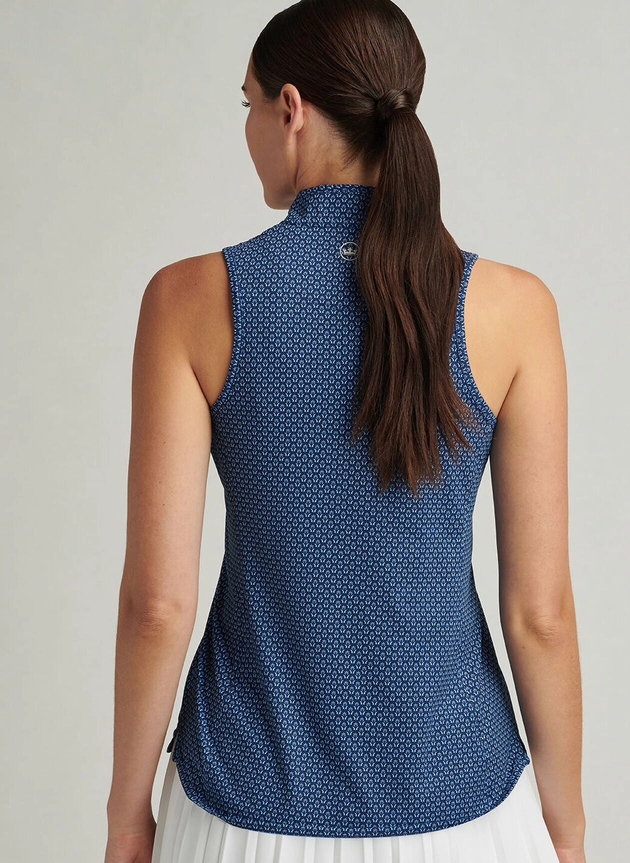 Peter Millar Womens Summer Flutters Shirley Sleeveless Zip Polo - Sapphire Peter Millar Apparel for Women