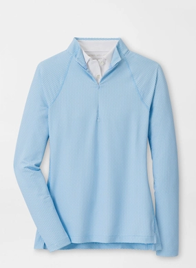 Peter Millar Womens Trillium Neat Raglan Sleeve Perth Layer - Cottage Blue Peter Millar women's fashion line