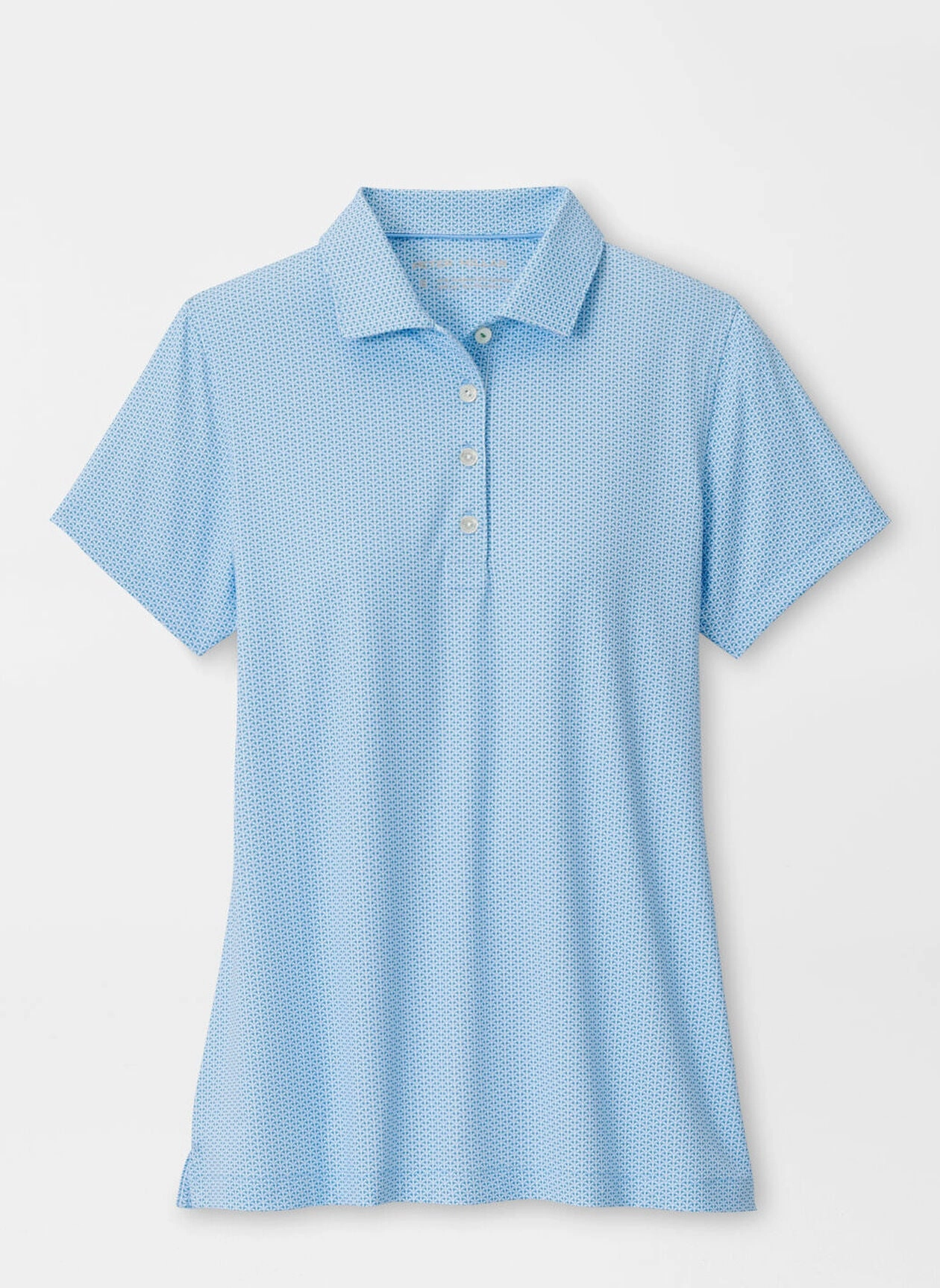 Peter Millar Womens Trillium Neat Short-Sleeve Button Polo - Cottage Blue Peter Millar women's fashion line