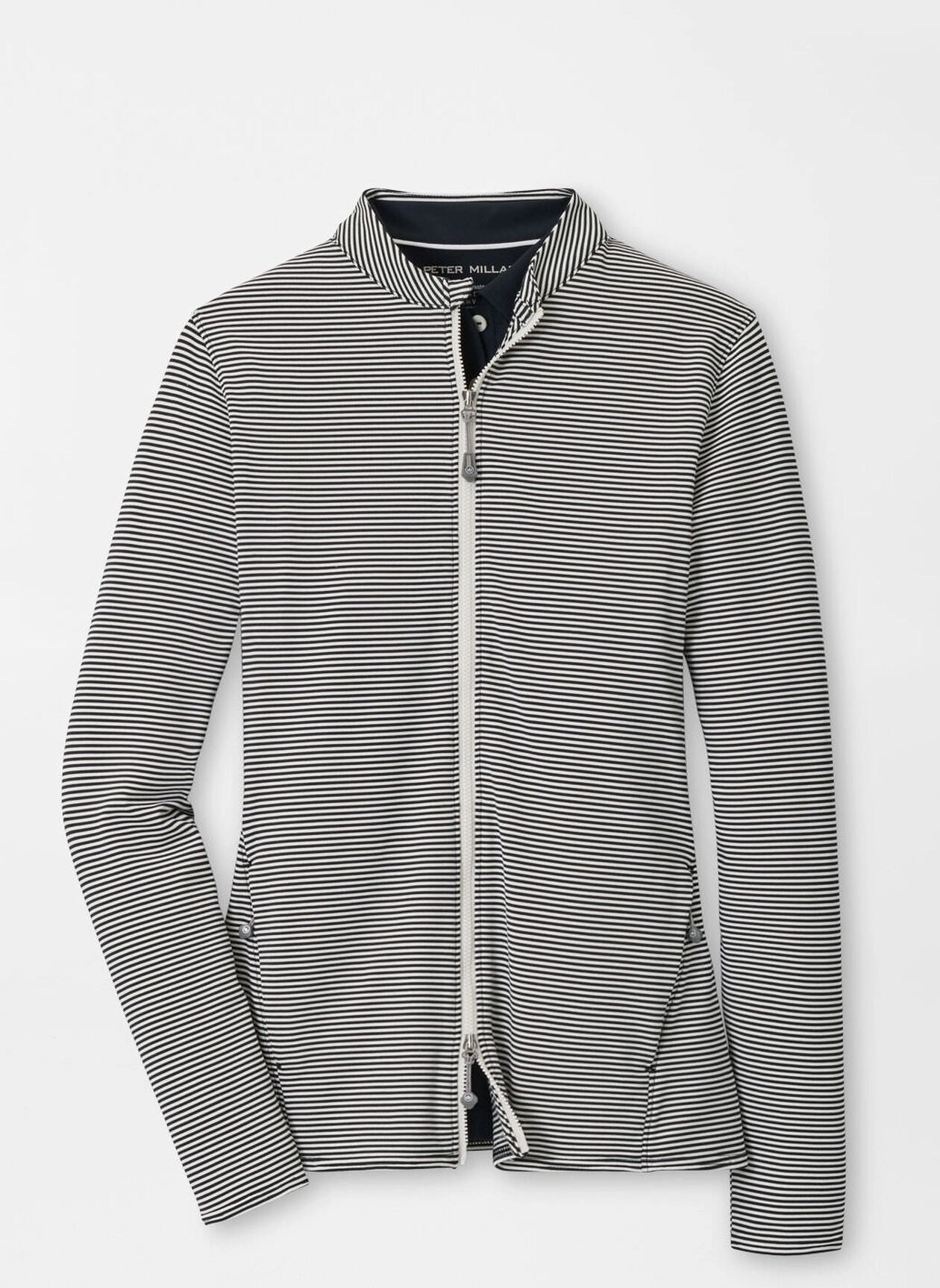 Peter Millar Womens Vista Stripe Katy Full Zip Layer - Black Ivory Peter Millar women's fashion line