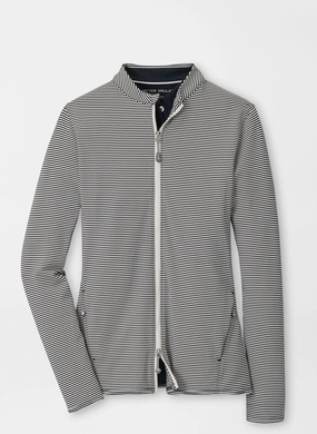 Peter Millar Womens Vista Stripe Katy Full Zip Layer - Black Ivory Peter Millar women's fashion line