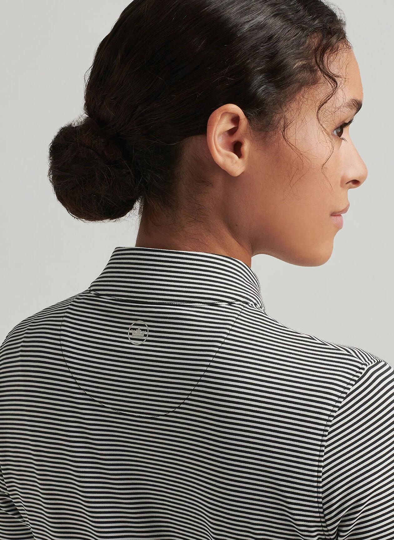 Peter Millar Womens Vista Stripe Katy Full Zip Layer - Black Ivory Peter Millar Apparel for Women