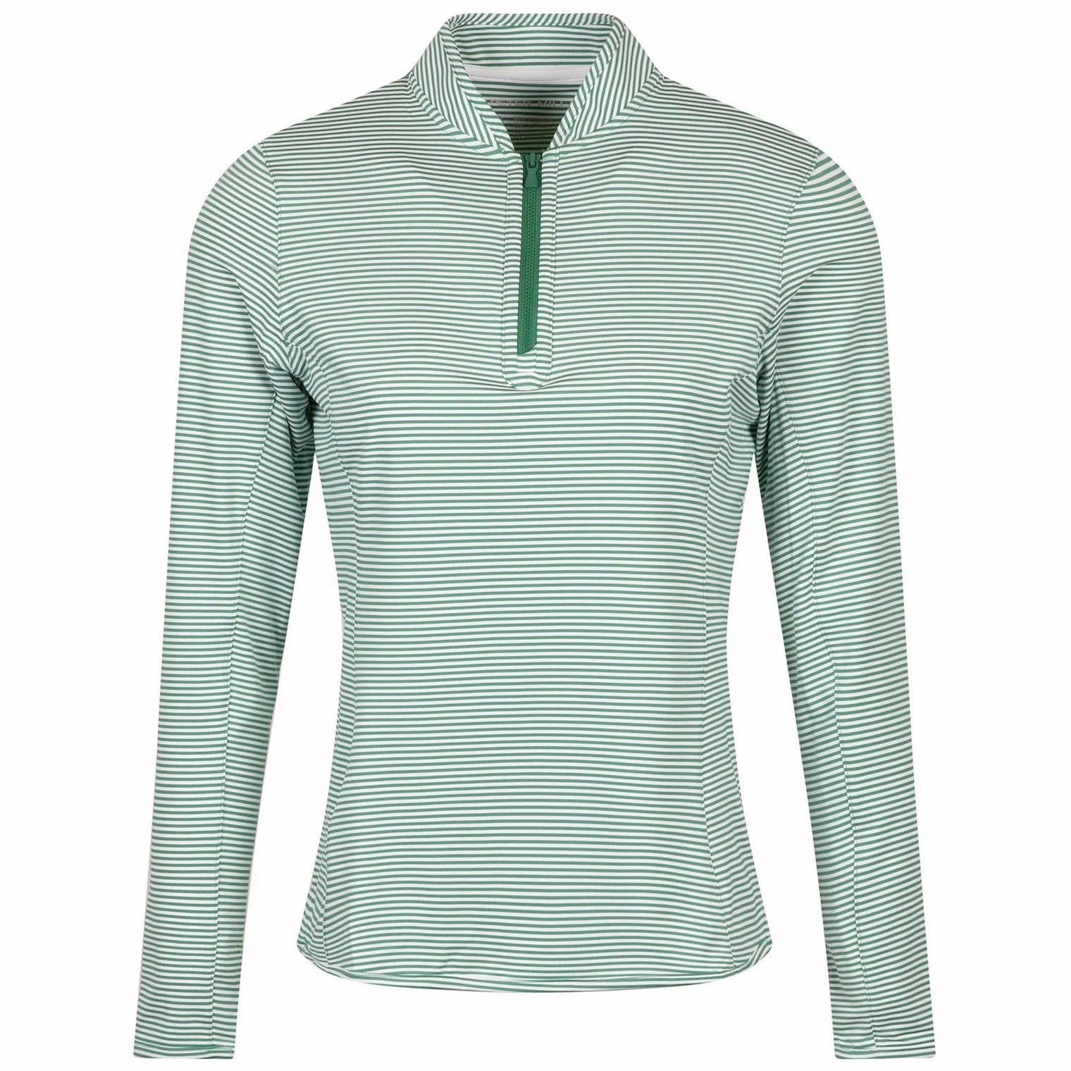 Peter Millar Womens Vista Stripe Lightweight Zip Sun Shirt - Field Green White Peter Millar women's fashion line
