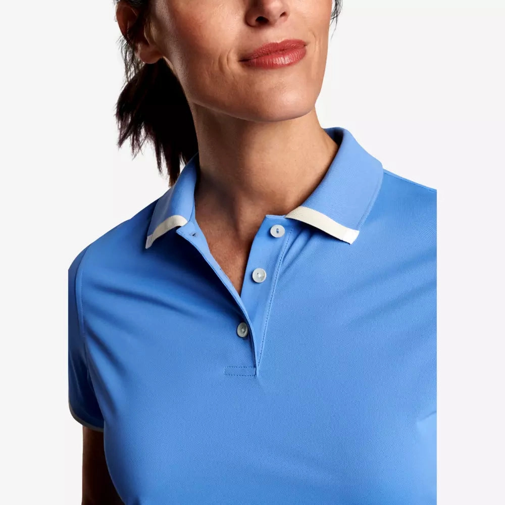 Peter Millar Womens Whitworth Sport Mesh Short Sleeve Polo - Bonnet Peter Millar Apparel for Women