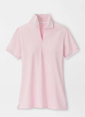 Peter Millar Womens Whitworth Sport Mesh Short-Sleeve Polo - Pearl Pink White Peter Millar women's fashion line