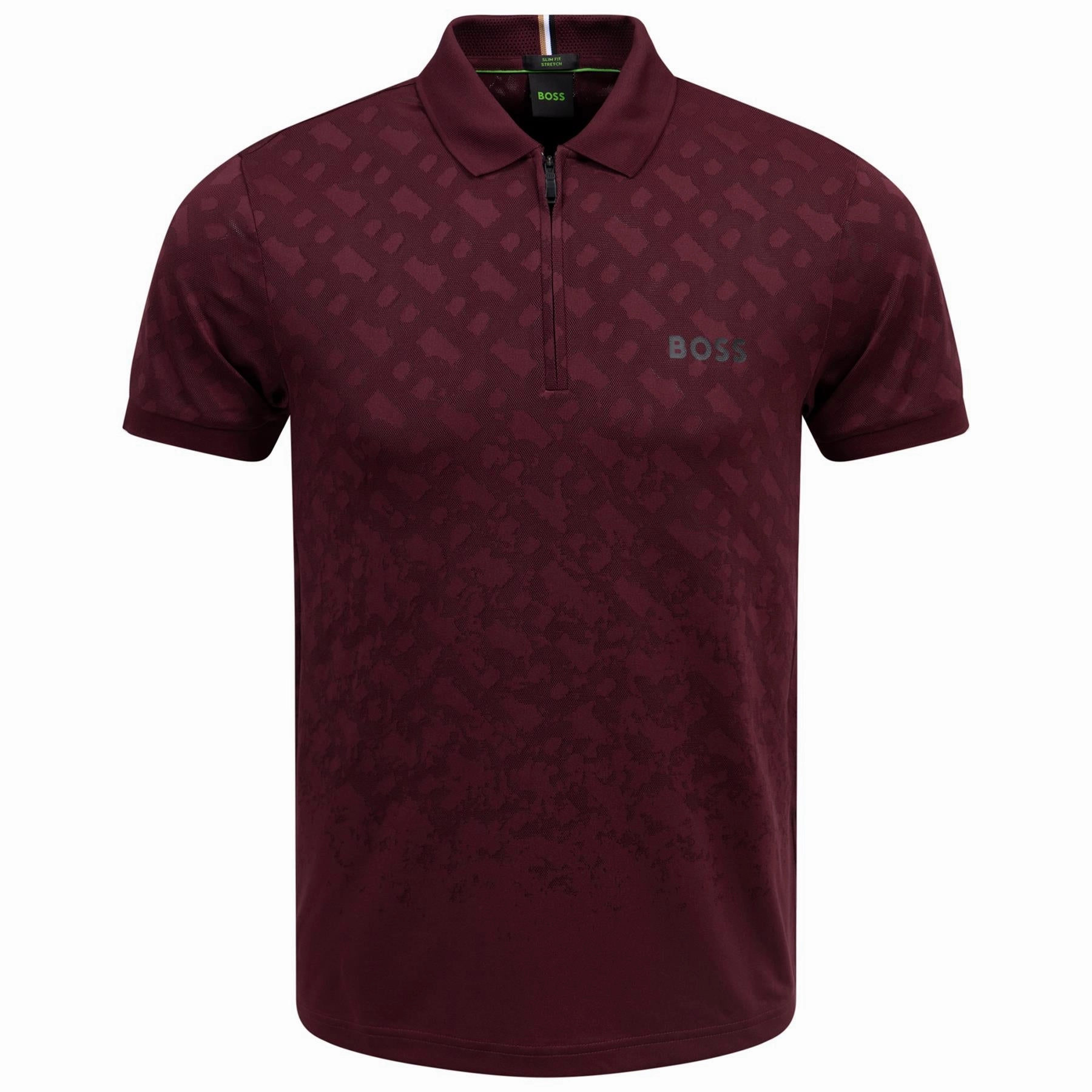 Philix TOC Jacquard Polo Medium Red Boss men's fashion and office attire