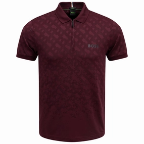 Philix TOC Jacquard Polo Medium Red Boss men's fashion and office attire