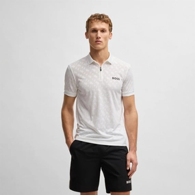 Philix TOC Jacquard Polo White Boss men's fashion and office attire