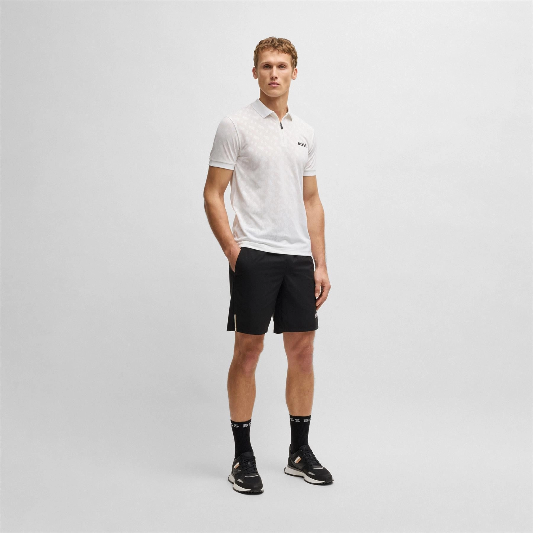 Philix TOC Jacquard Polo White Boss Men's Fashion