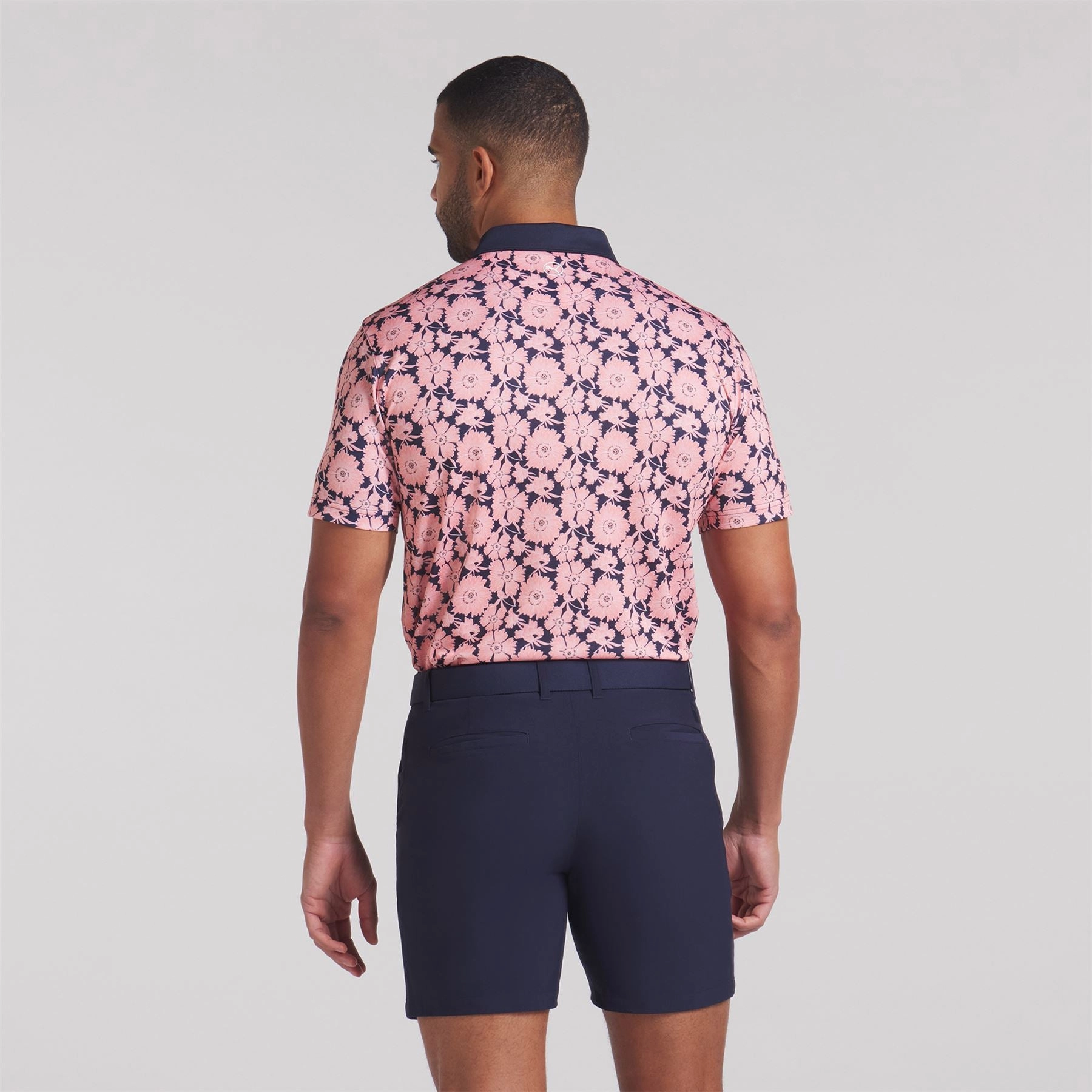 Pique Flower Fields Polo Pink Fruit/Deep Navy Puma Men's Sportswear