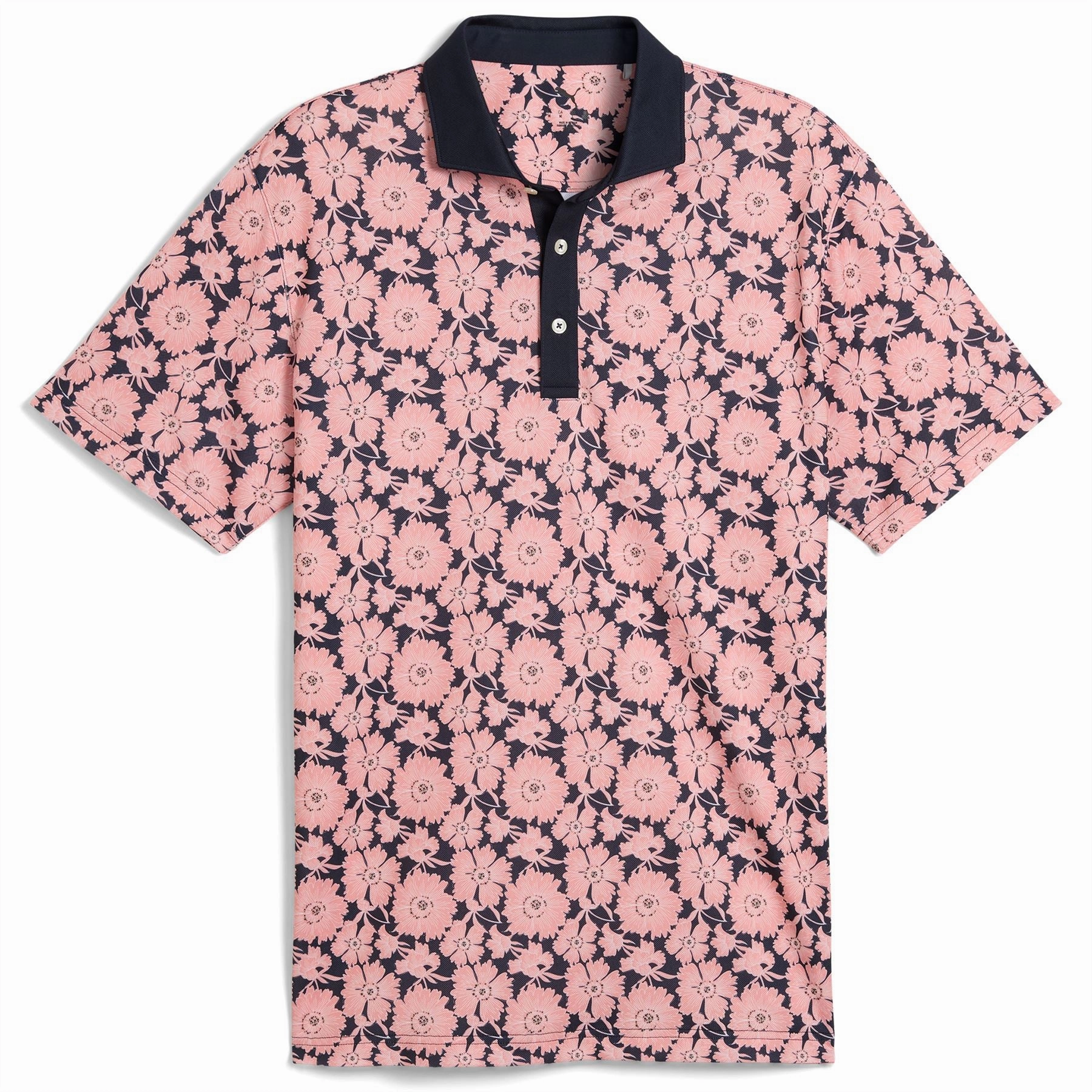 Pique Flower Fields Polo Pink Fruit/Deep Navy Puma Men's Sportswear