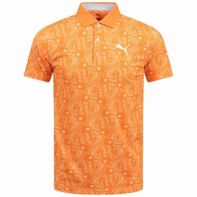 Pique Royal Polo Rickie Orange Puma men's athletic clothing