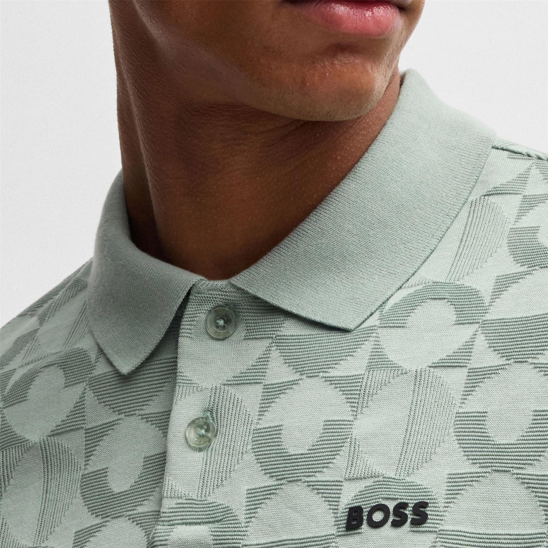 Pirax Striped Polo Open Green Boss Men's Fashion
