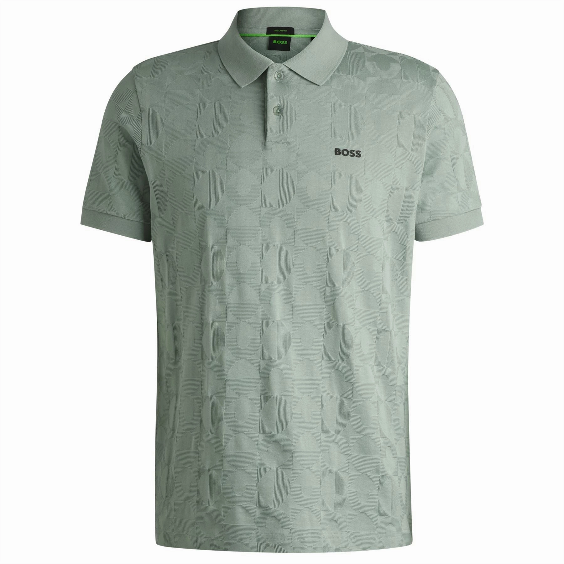 Pirax Striped Polo Open Green Boss Men's Fashion