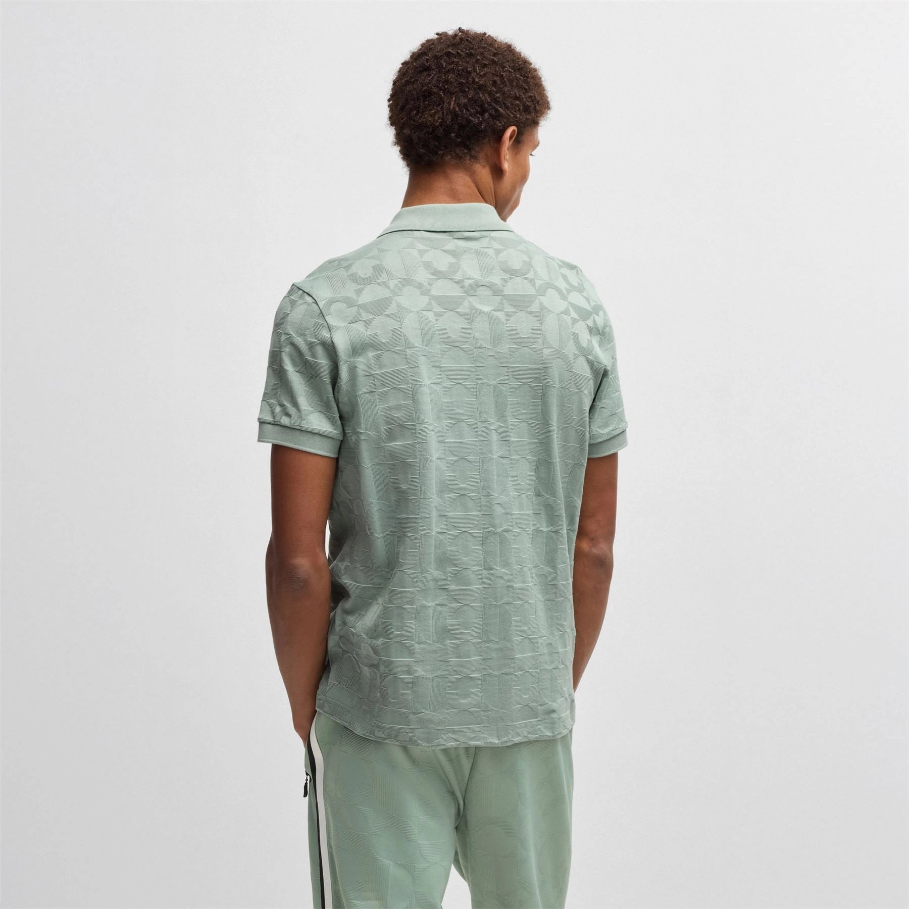 Pirax Striped Polo Open Green Boss Men's Fashion