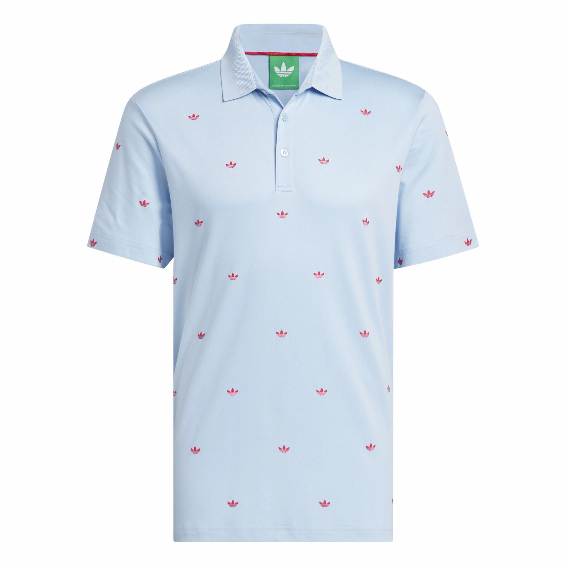 Printed Trefoil Polo Clear Sky Adidas Men's Apparel