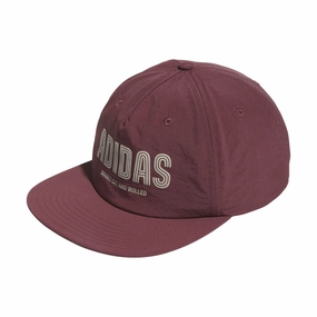 Puff Print Double Cut 5-Panel Cap Aurora Ruby Adidas men's athletic apparel