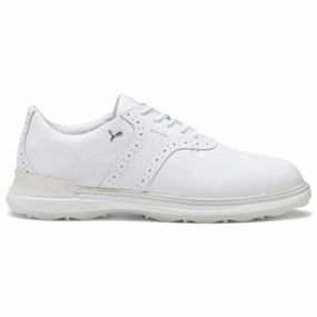 Puma AVANT Spikeless Golf Shoes - White/White Mens spikeless golf shoes