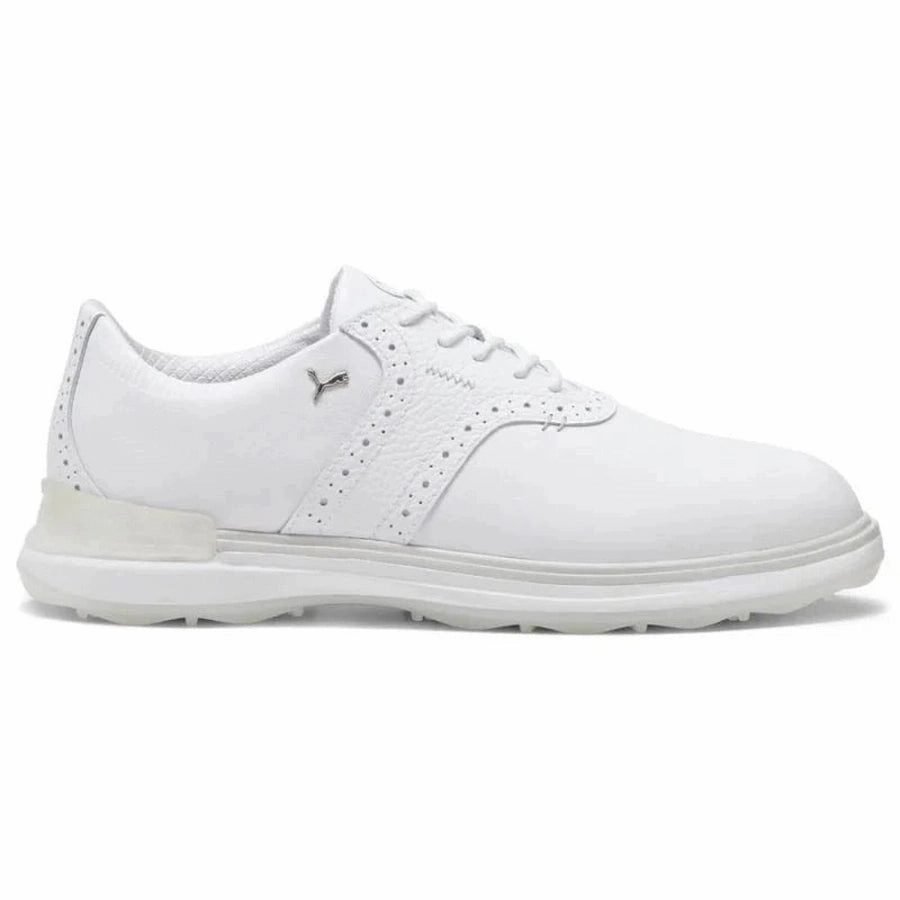 Puma AVANT Spikeless Golf Shoes - White/White Mens spikeless golf shoes