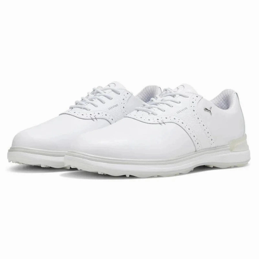 Puma AVANT Spikeless Golf Shoes - White/White Men's Spikeless Golf Shoes
