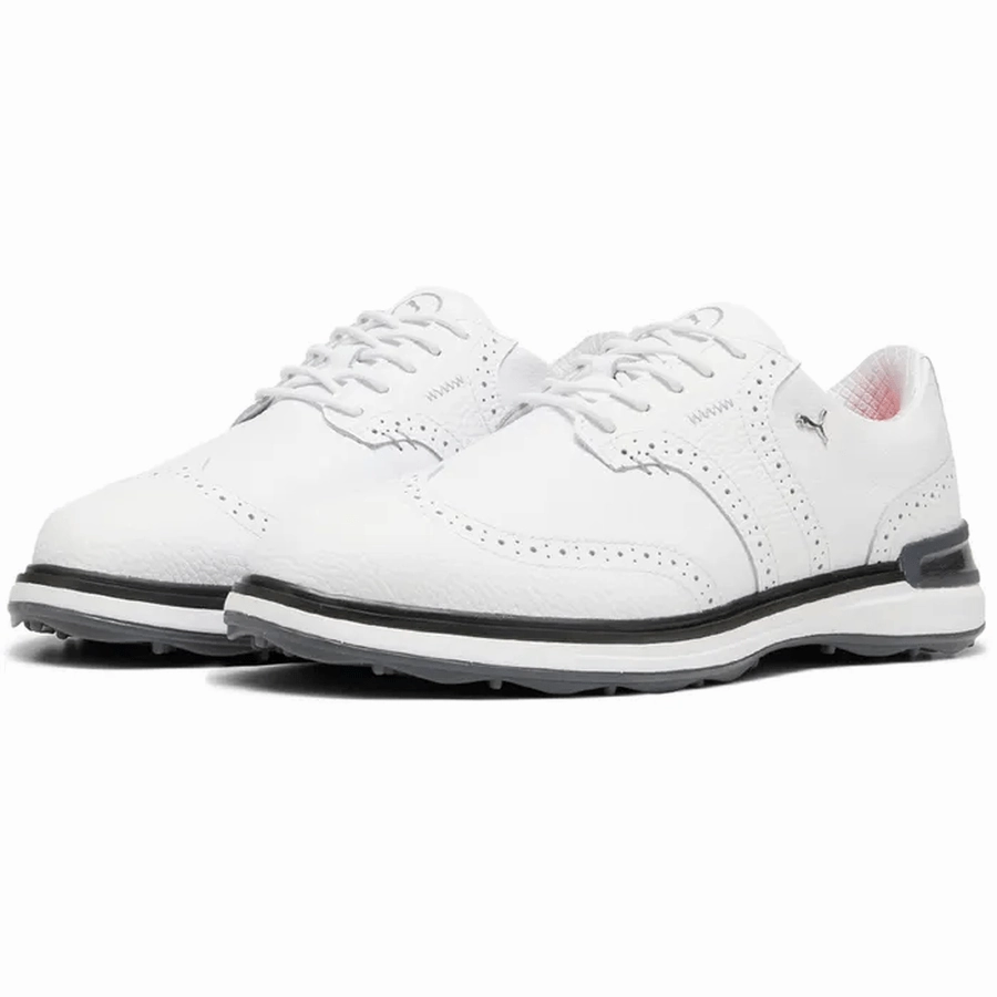 PUMA Avant Wingtip Golf Shoes - White Men's Spikeless Golf Shoes