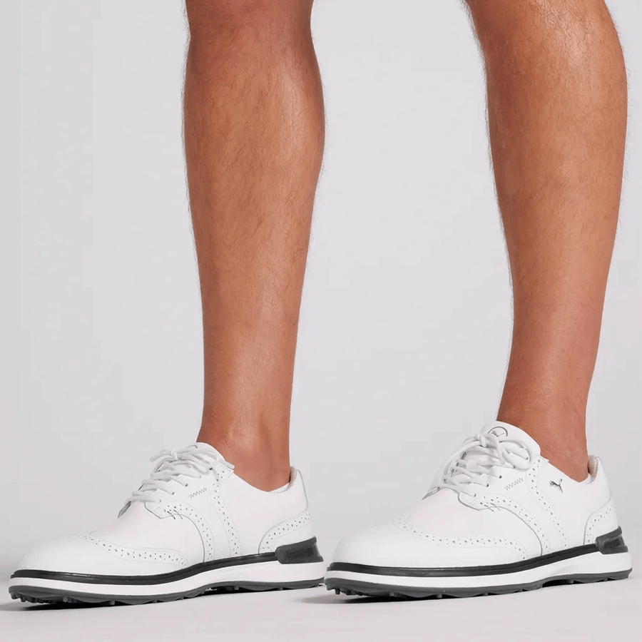 PUMA Avant Wingtip Golf Shoes - White Men's Spikeless Golf Shoes