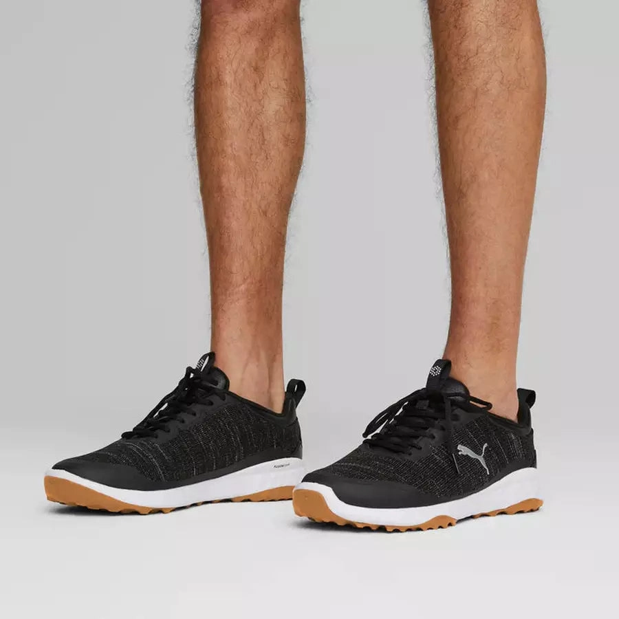 Puma Fusion Pro Men's Spikeless Golf Shoes - Black Men's Spikeless Golf Shoes