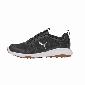 Puma Fusion Pro Men's Spikeless Golf Shoes - Black Mens spikeless golf shoes