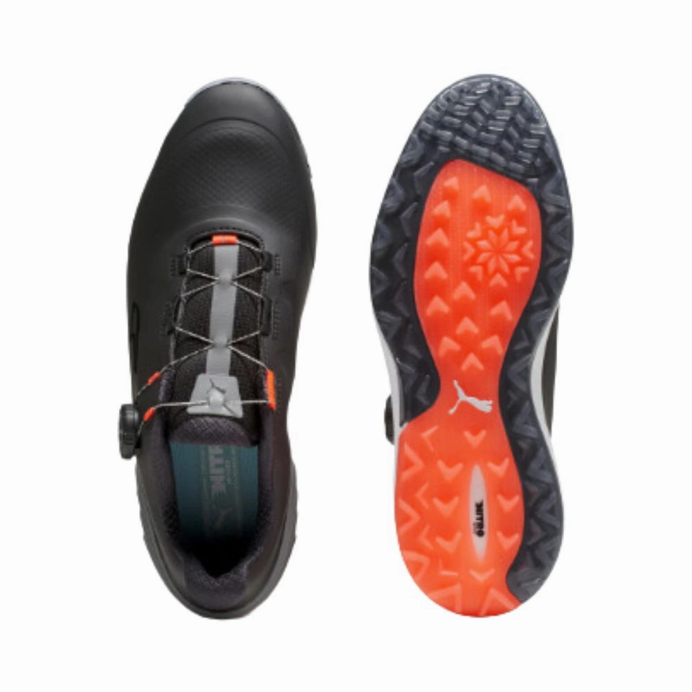Puma Men's Alphacat Nitro Disc Spikeless Golf Shoes - Black/Shade/Red Men's Shoes from Other Brands