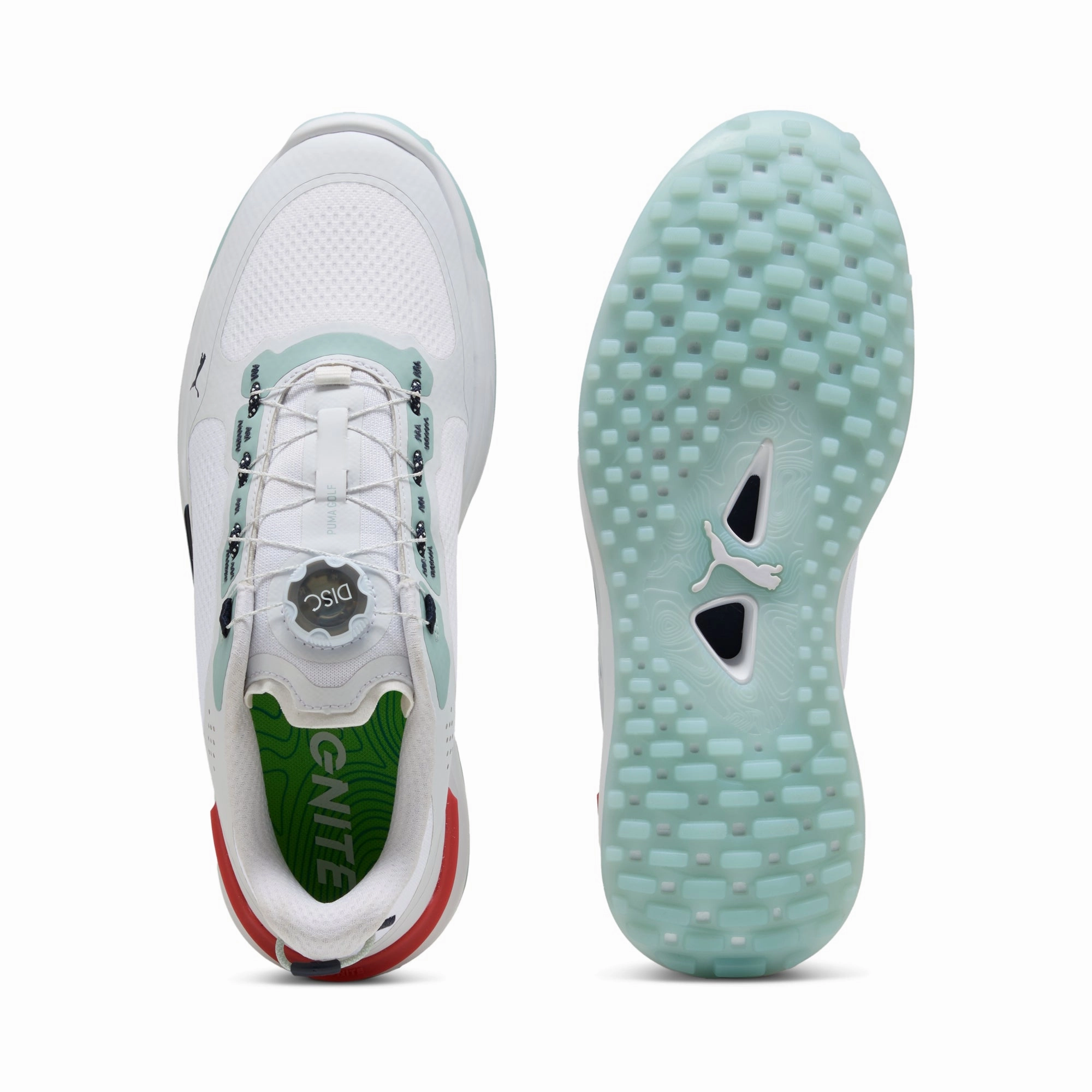 Puma Men's Ignite Elevate 2 Disc Spikeless Golf Shoes - Puma White/Modern Mint Men's Shoes from Other Brands