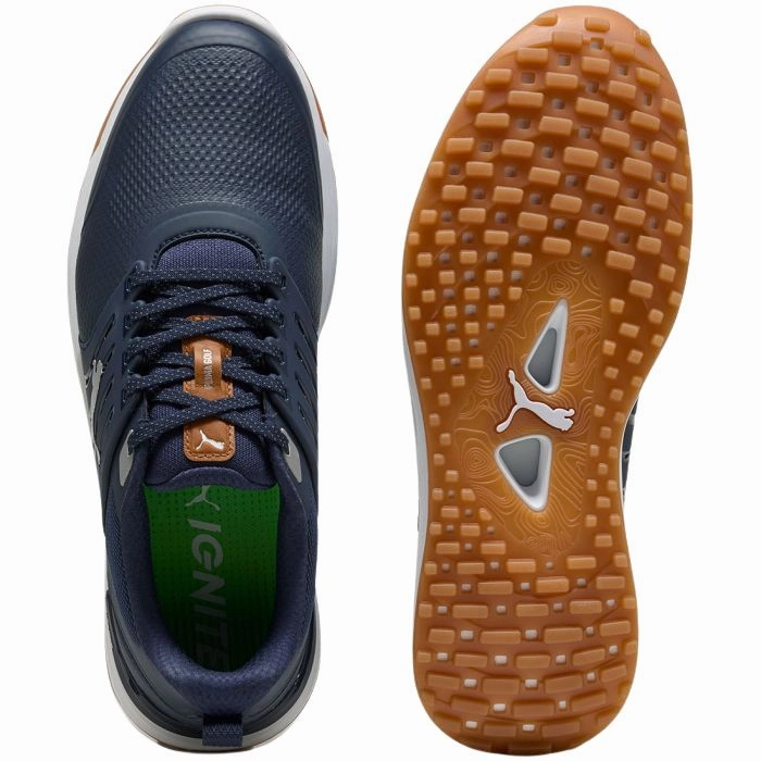 Puma Men's Ignite Elevate 2 Spikeless Golf Shoes - Deep Navy/Puma Silver/Gum Men's Shoes from Other Brands