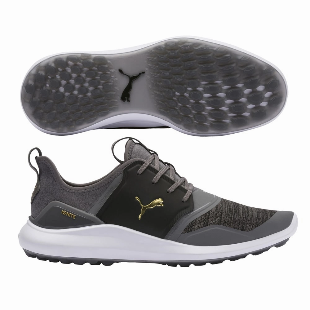 Puma Men's Ignite NXT Team Gold Lace Golf Shoes - Quiet Shade/Team Gold/Black Puma LTD Tour Edition Golf Shoes