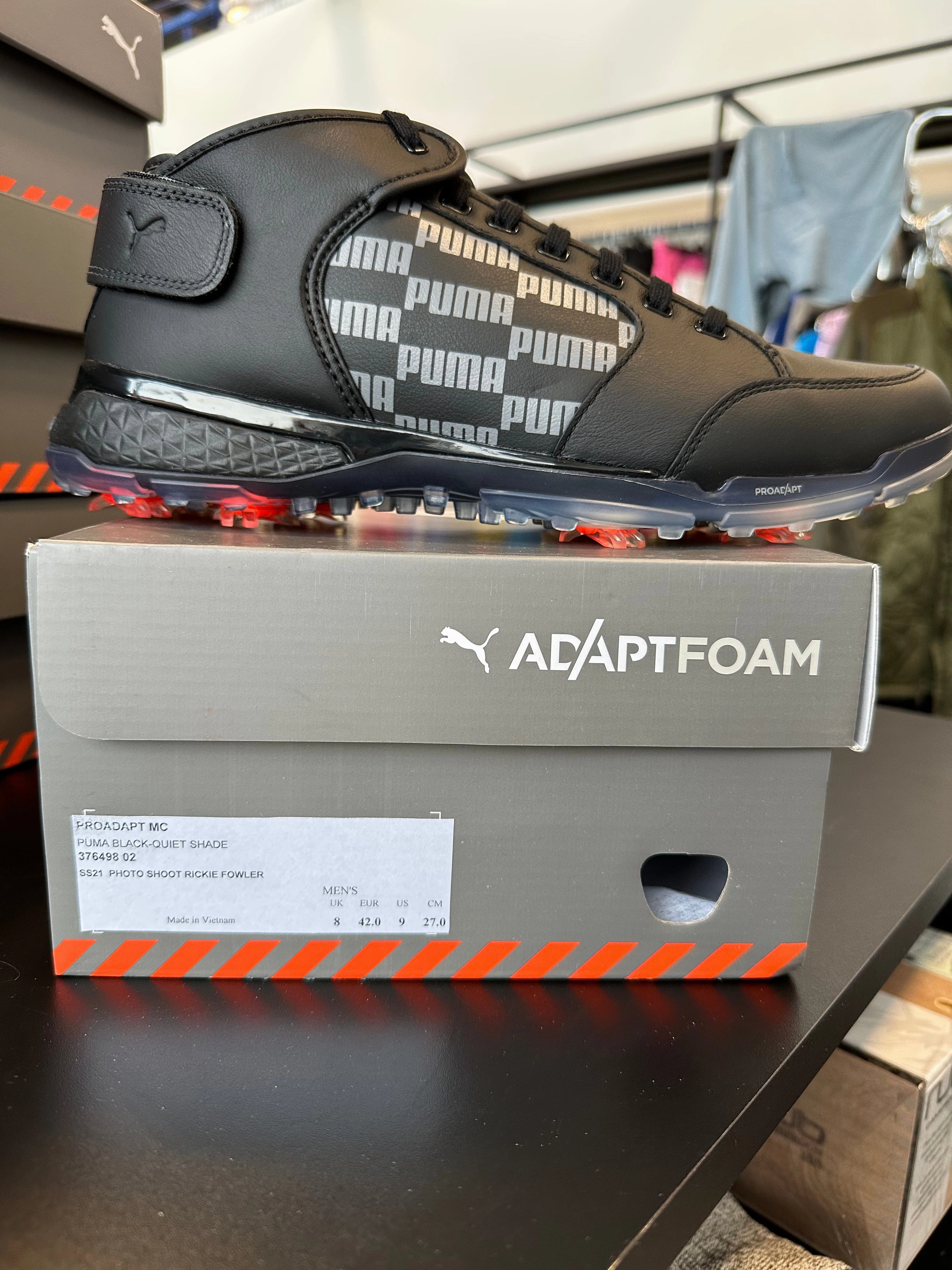 Puma Men's LTD EDITION (Rickie Fowler) PROADAPT Delta Mid Golf Shoes - PUMA BLACK Puma LTD Tour Edition Golf Shoes